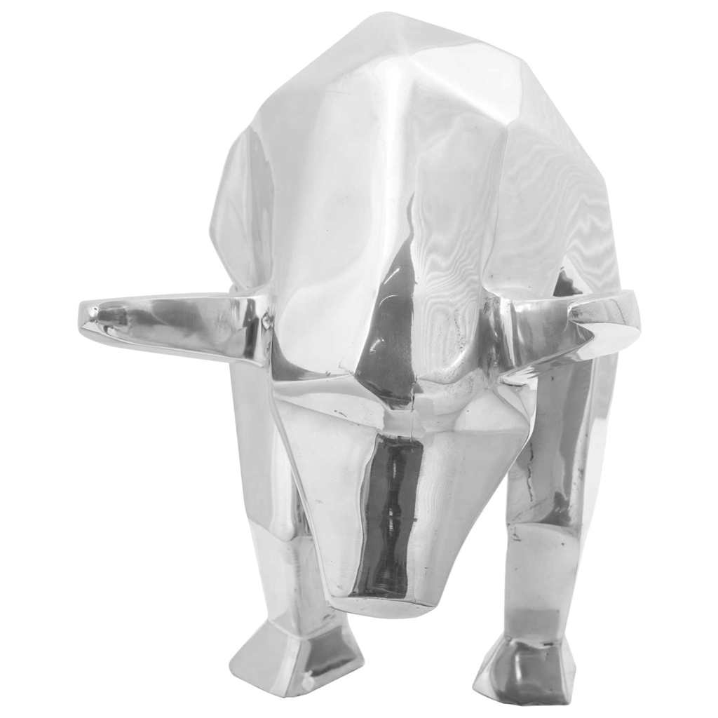 Bull Sculpture Silver 74 x 23 x 30 cm Aluminium