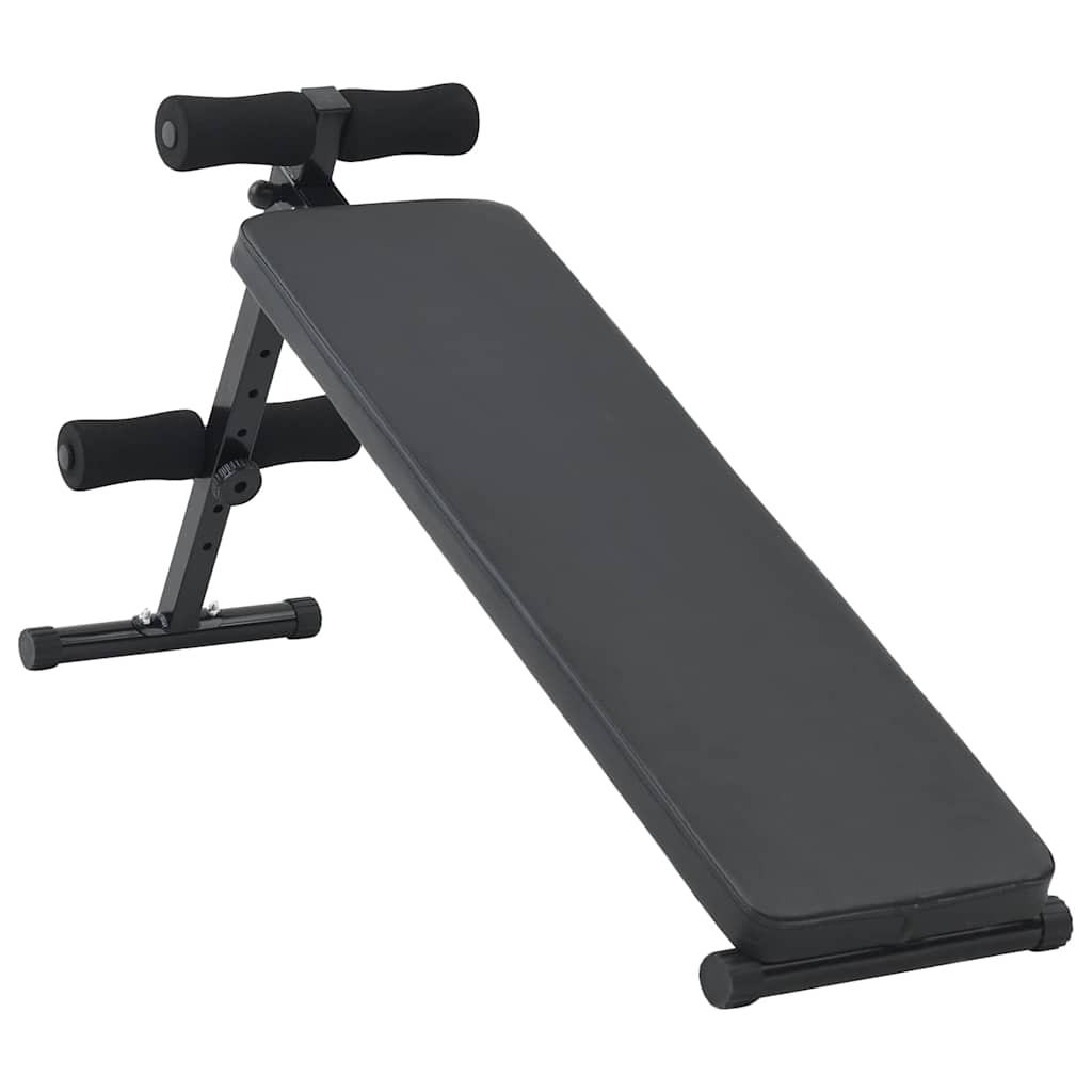Sit Up Bench Black 124 x 33.5 x 55 cm Powder-Coated Steel