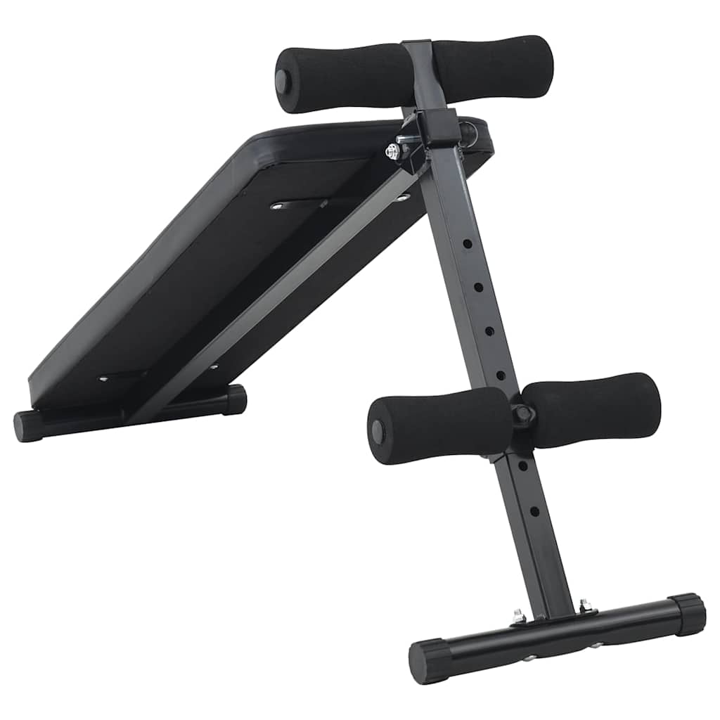 Sit Up Bench Black 124 x 33.5 x 55 cm Powder-Coated Steel