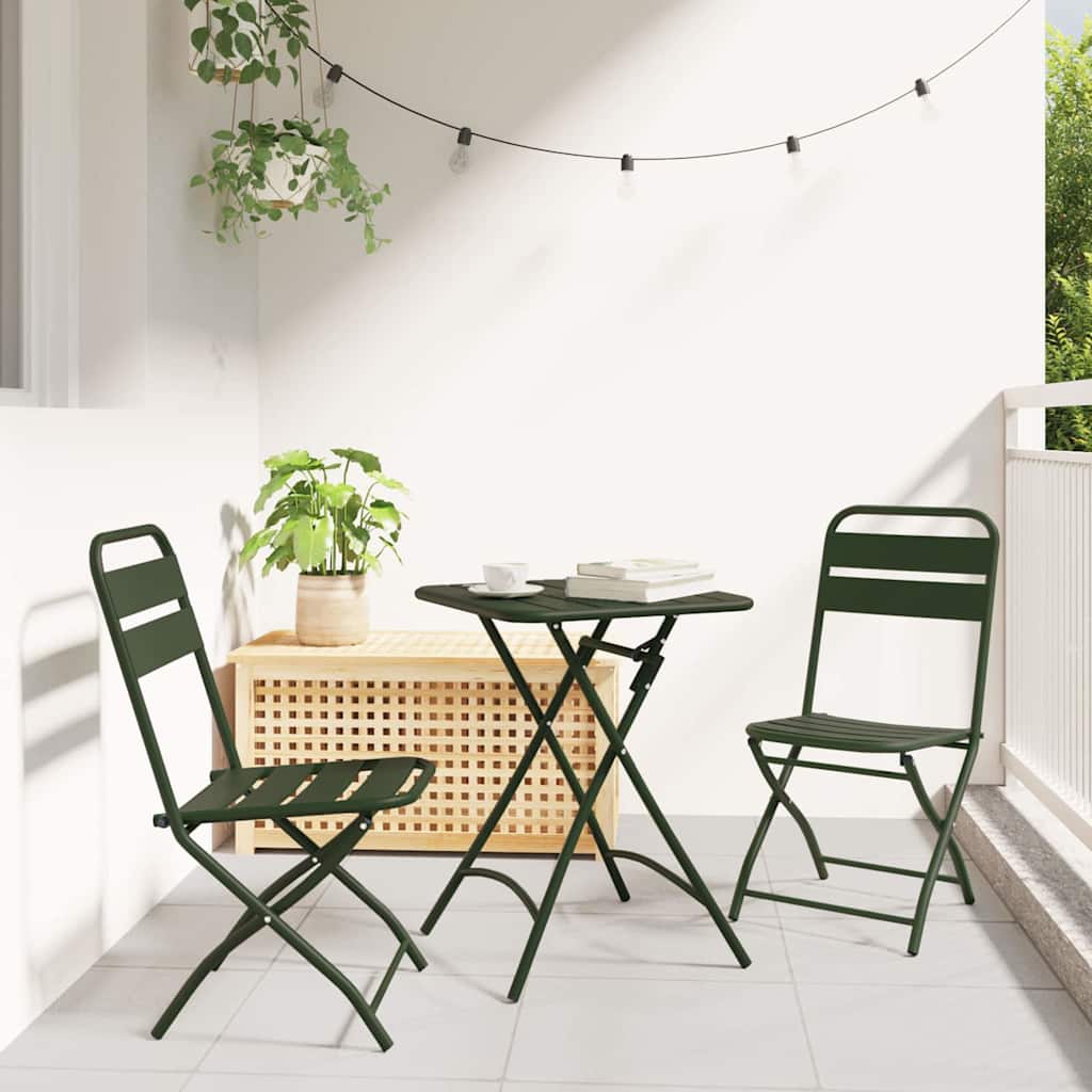 Garden Folding Chair Folding 2 pcs Green 42 x 52 x82cm
