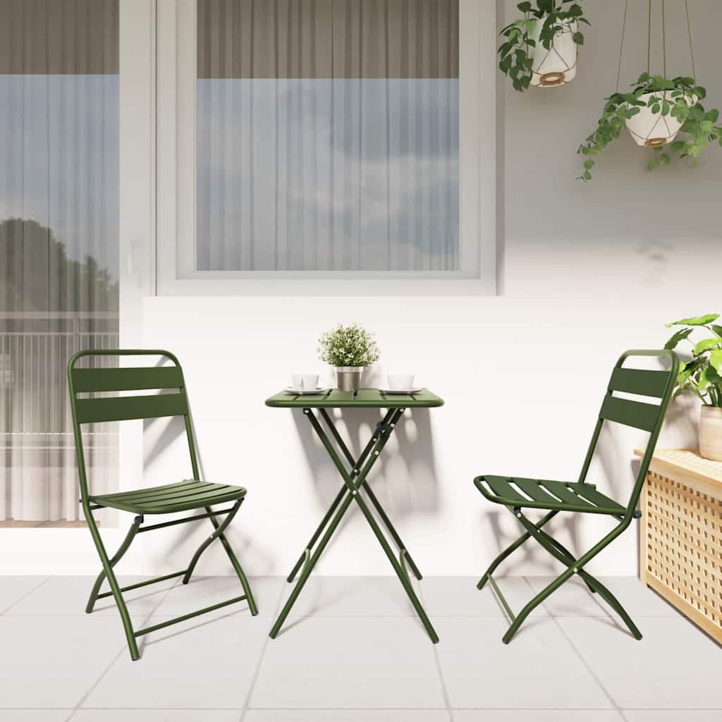 Garden Folding Chair Folding 2 pcs Green 42 x 52 x82cm