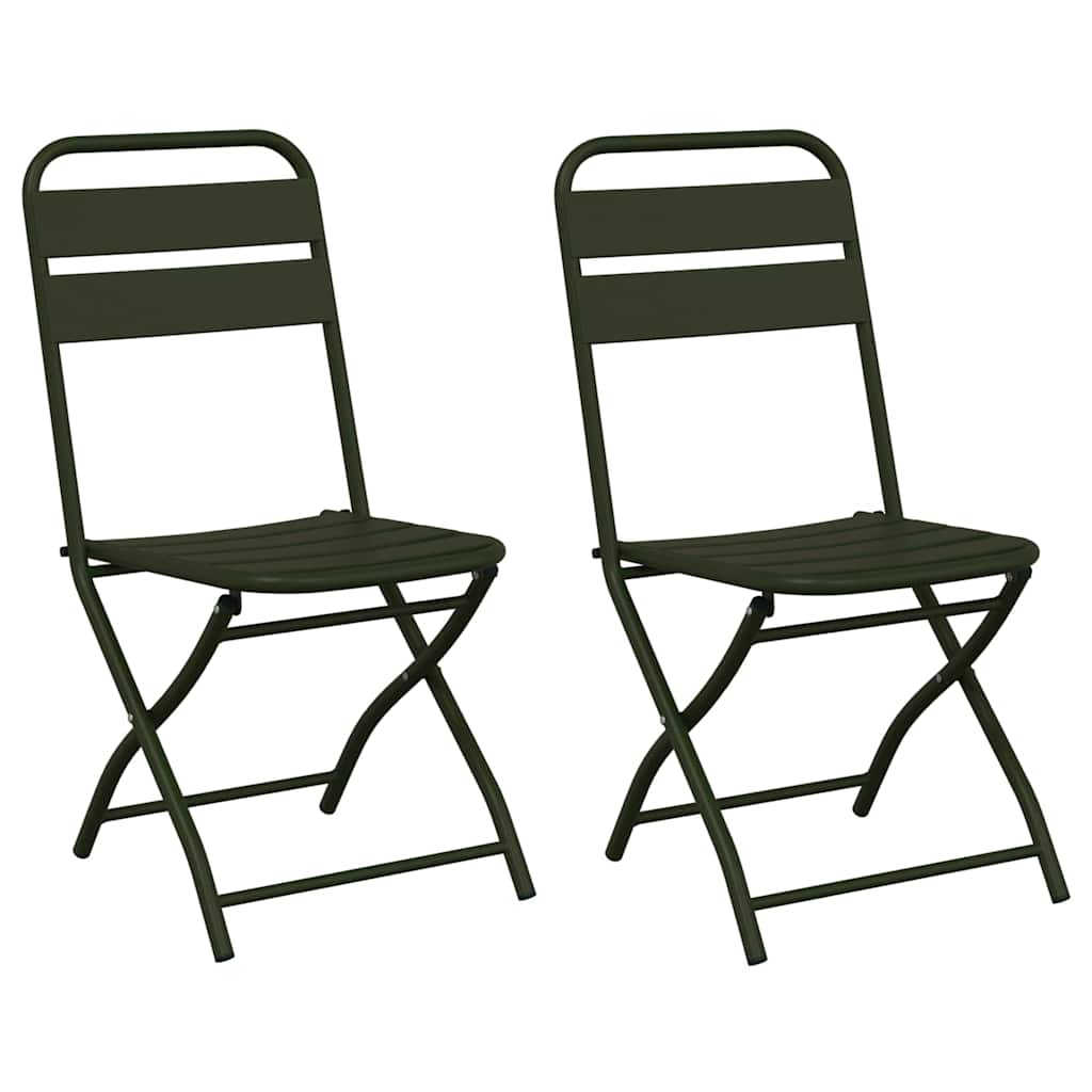 Garden Folding Chair Folding 2 pcs Green 42 x 52 x82cm