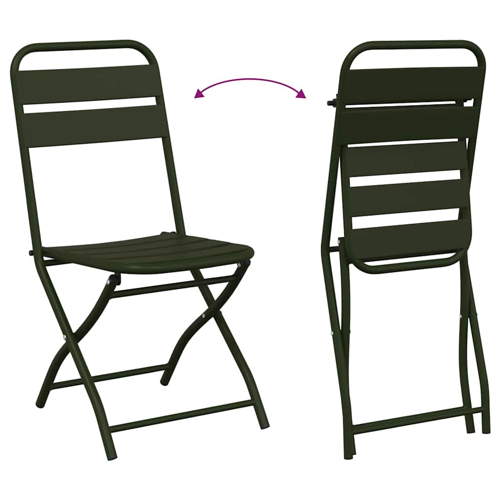 Garden Folding Chair Folding 2 pcs Green 42 x 52 x82cm