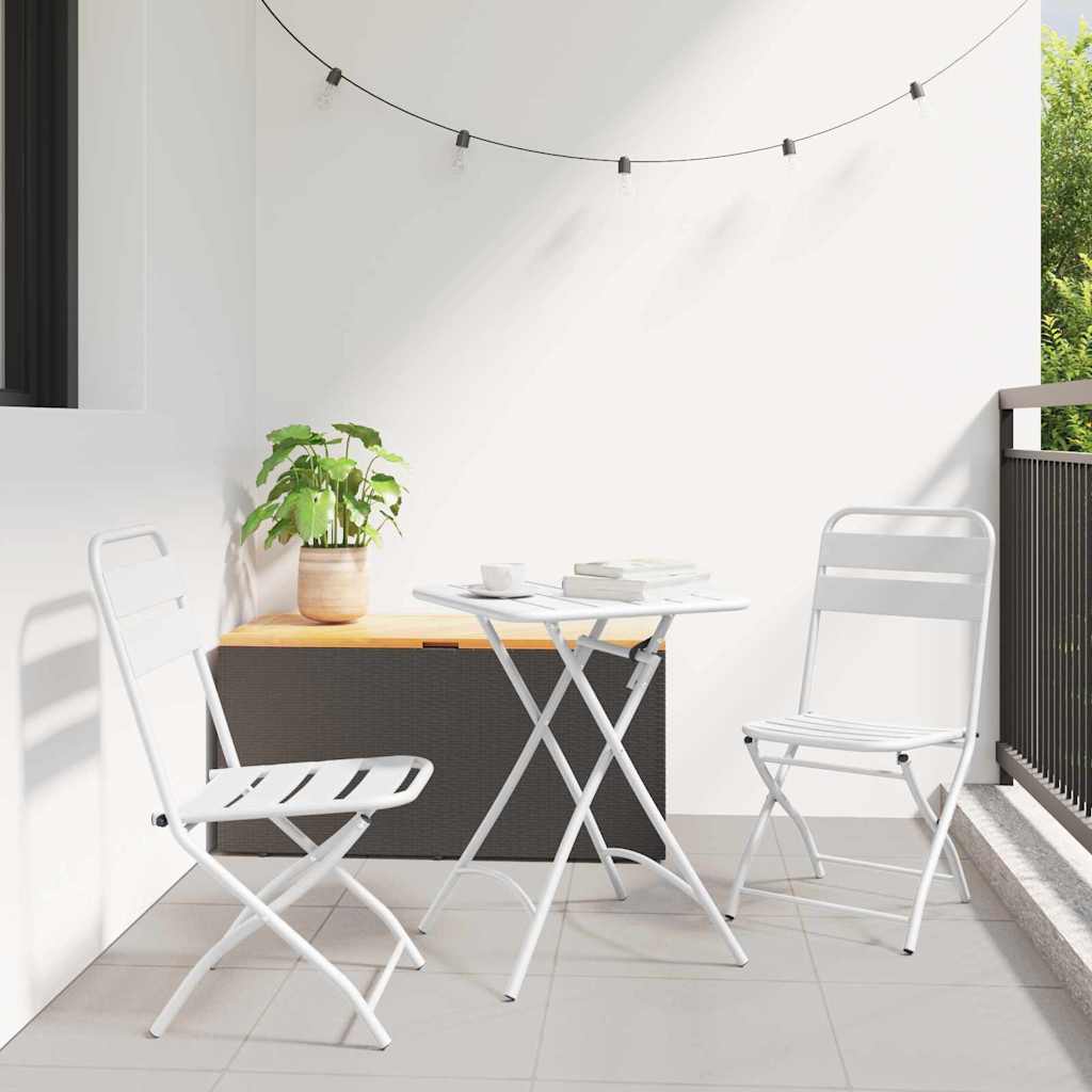 Garden Folding Chair Folding 2 pcs White 42 x 52 x82cm
