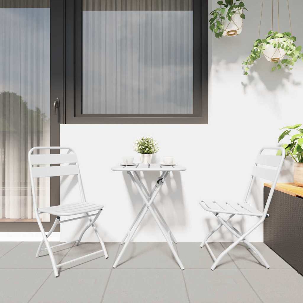 Garden Folding Chair Folding 2 pcs White 42 x 52 x82cm