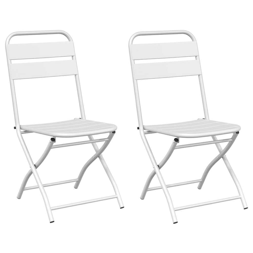 Garden Folding Chair Folding 2 pcs White 42 x 52 x82cm