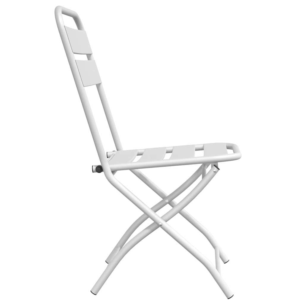 Garden Folding Chair Folding 2 pcs White 42 x 52 x82cm
