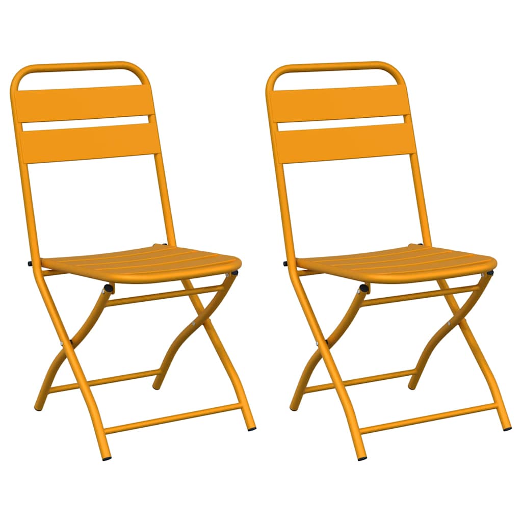 Garden Folding Chair Folding 2 pcs Mustard 42 x 52 x82cm