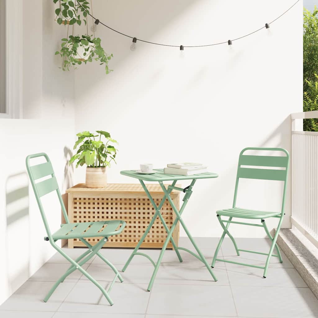 Garden Folding Chair Folding 2 pcs Light Mint 42 x 52 x82cm