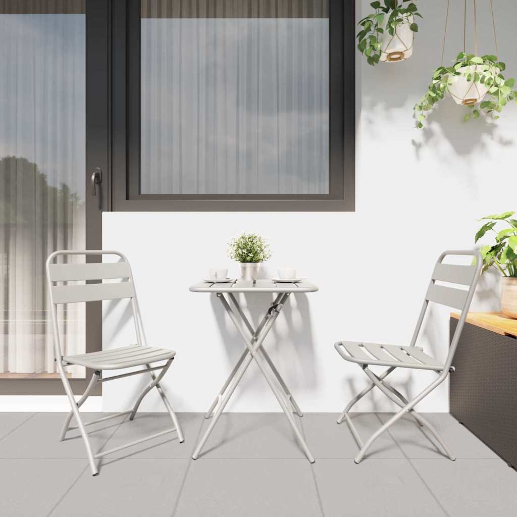 Garden Folding Chair Folding 2 pcs Beige 42 x 52 x82cm