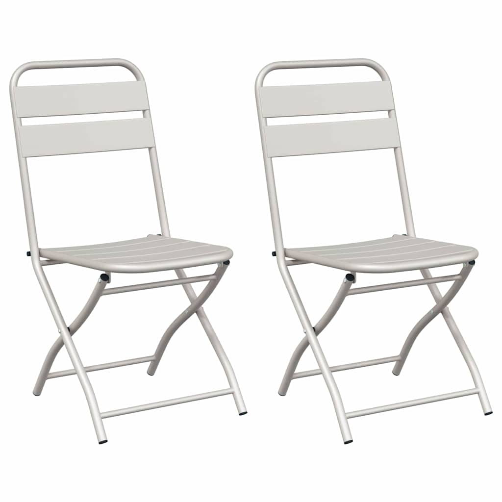 Garden Folding Chair Folding 2 pcs Beige 42 x 52 x82cm
