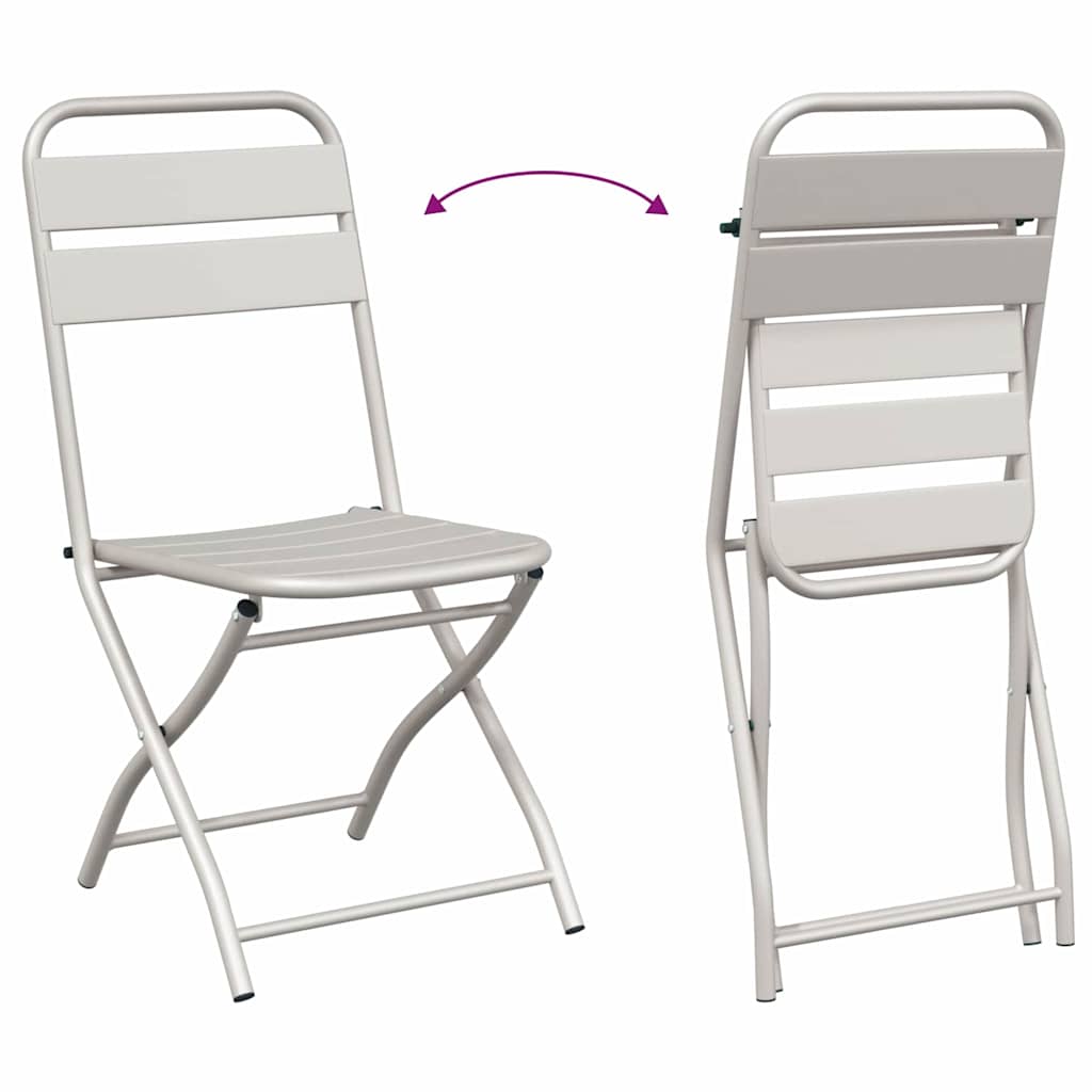 Garden Folding Chair Folding 2 pcs Beige 42 x 52 x82cm