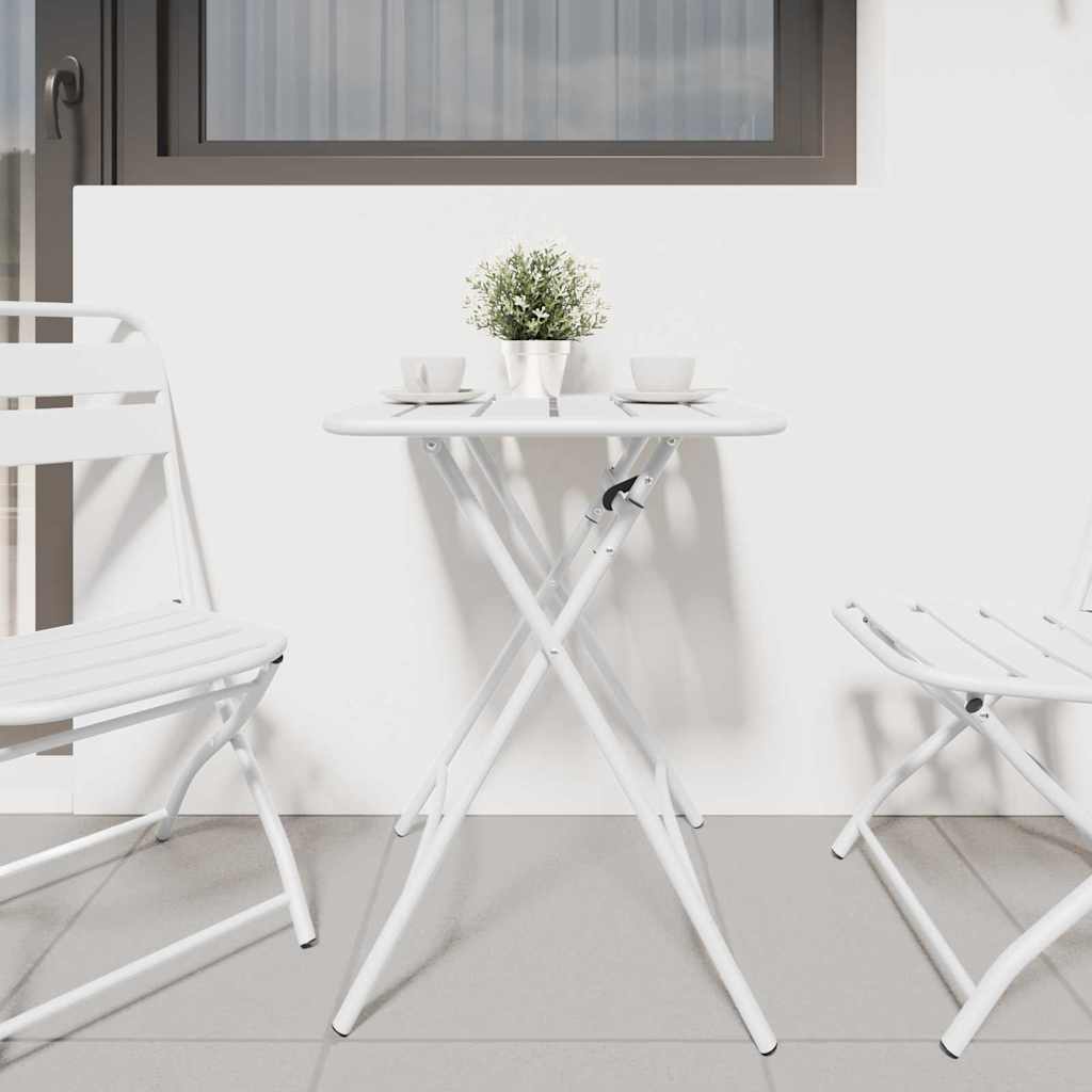 Bistro Table White 55 x 55 x 72.5 cm Powder-coated Steel