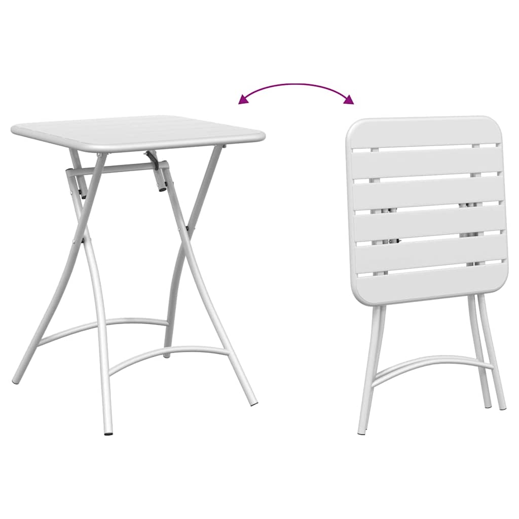 Bistro Table White 55 x 55 x 72.5 cm Powder-coated Steel