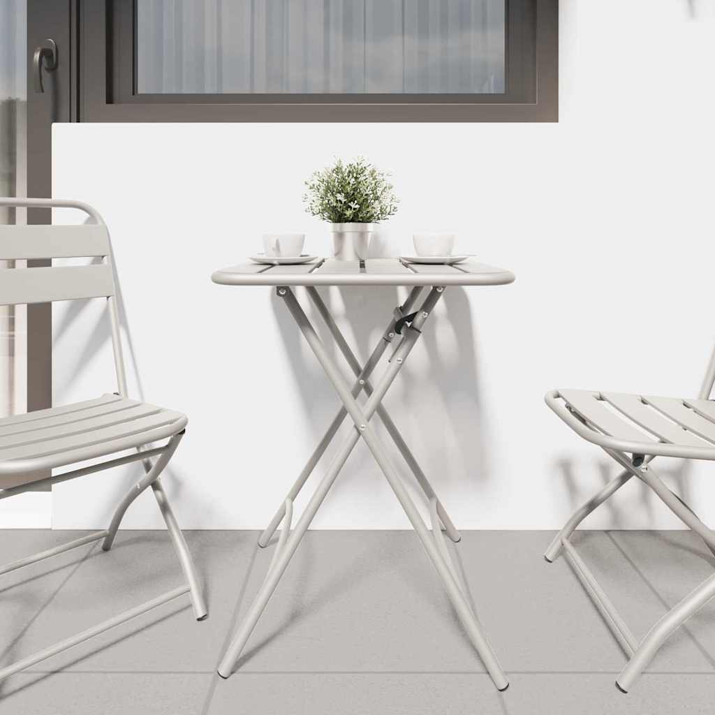 Bistro Table Beige 55 x 55 x 72.5 cm Powder-coated Steel