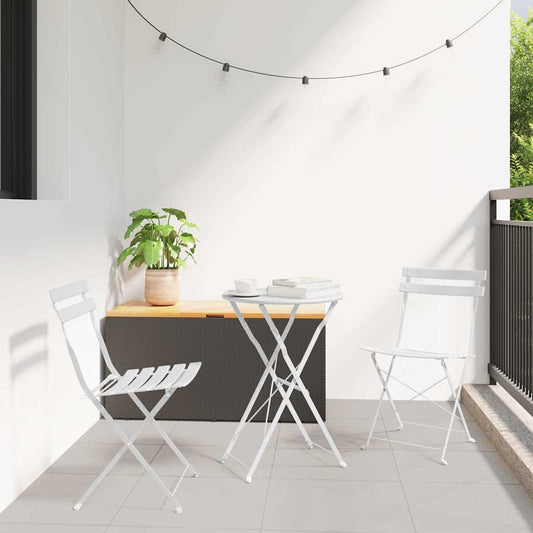Garden Folding Chair 2 pcs White Metal