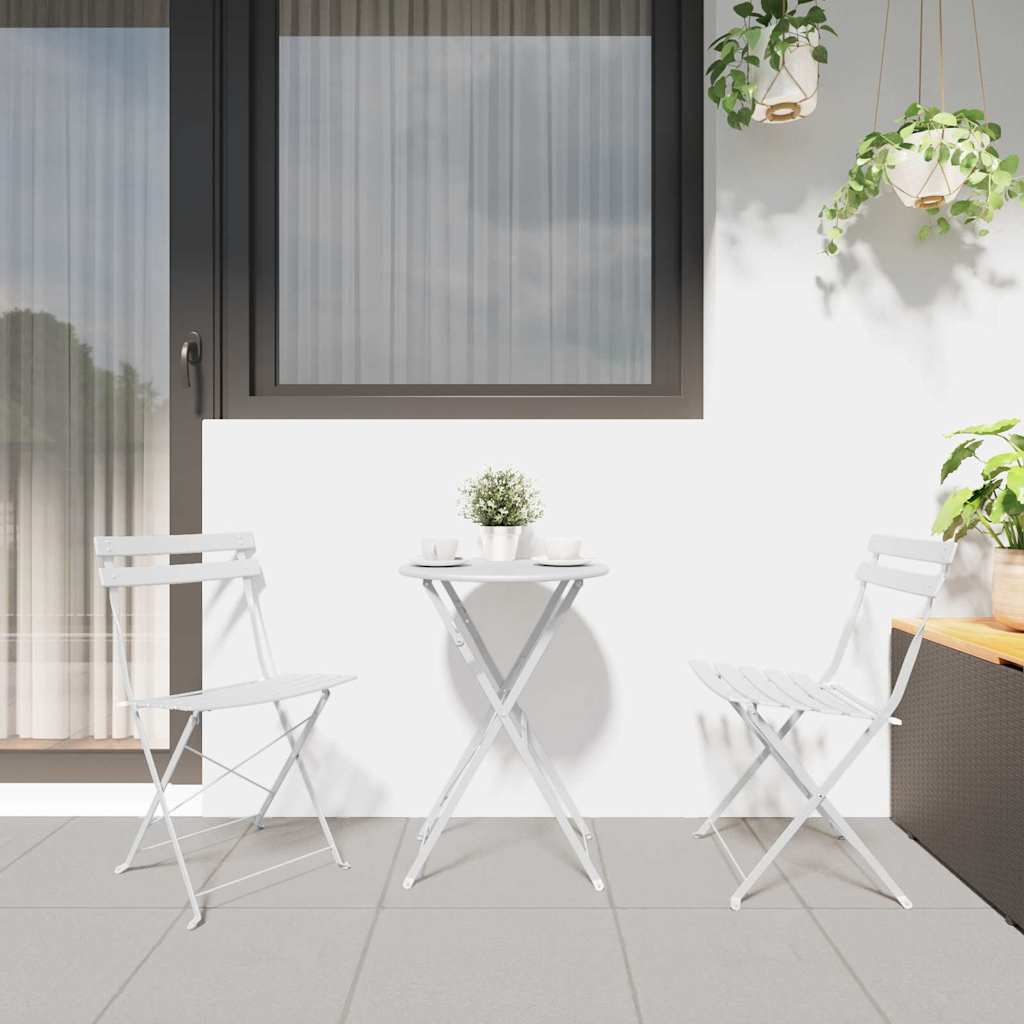 Garden Folding Chair Folding 2 pcs White 42 x 46 x 82cm Metal
