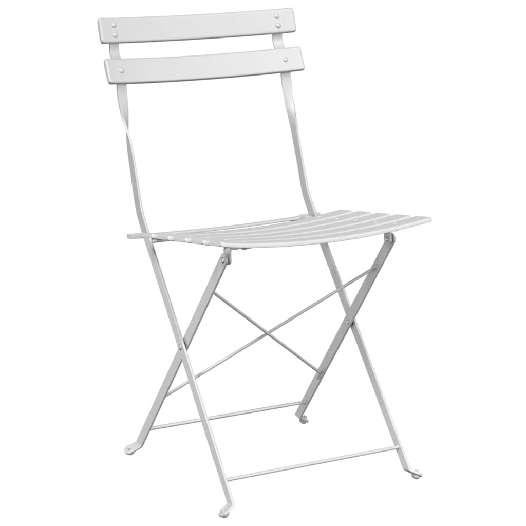 Garden Folding Chair Folding 2 pcs White 42 x 46 x 82cm Metal
