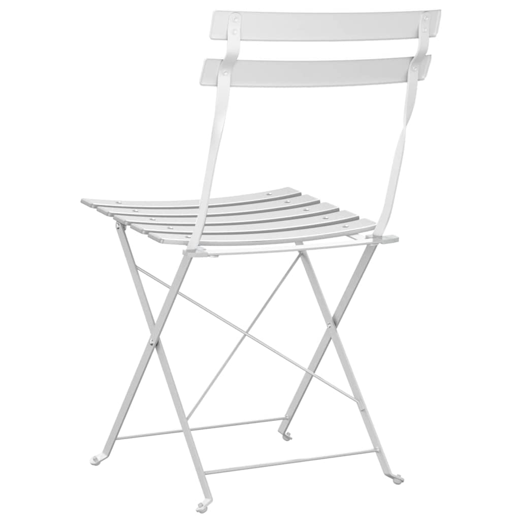 Garden Folding Chair Folding 2 pcs White 42 x 46 x 82cm Metal