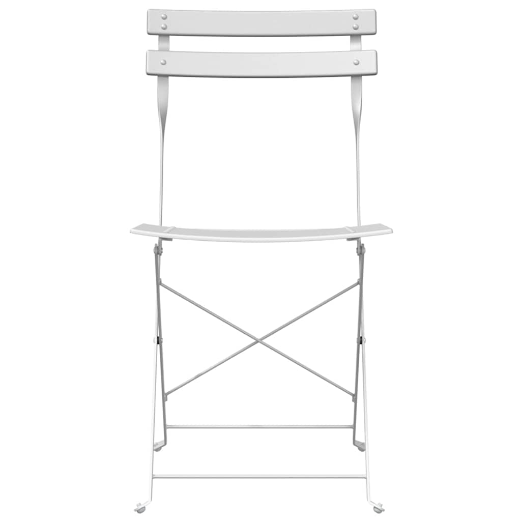 Garden Folding Chair Folding 2 pcs White 42 x 46 x 82cm Metal