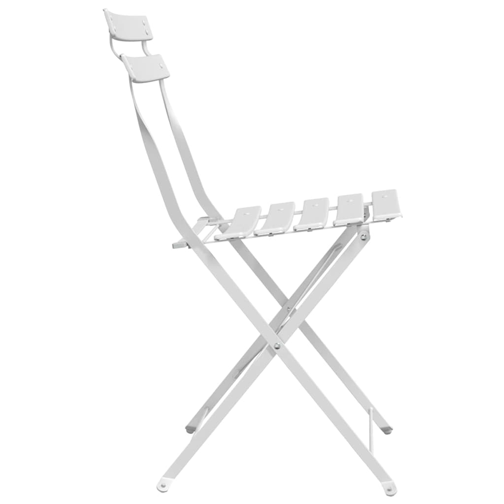 Garden Folding Chair Folding 2 pcs White 42 x 46 x 82cm Metal