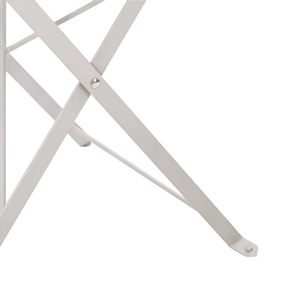 Garden Folding Chair Folding 2 pcs Beige 42 x 46 x 82cm Metal
