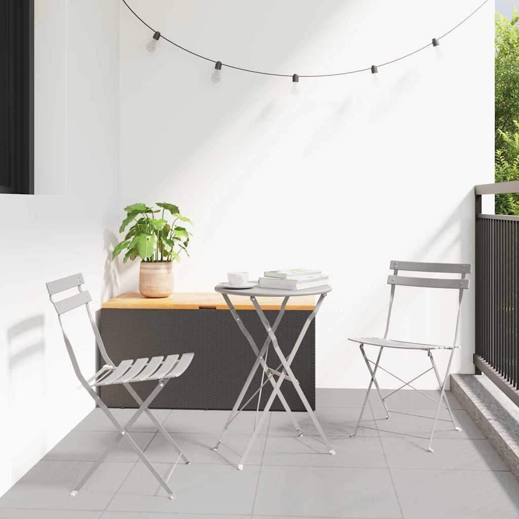 Garden Folding Chair Folding 2 pcs Beige 42 x 46 x 82cm Metal