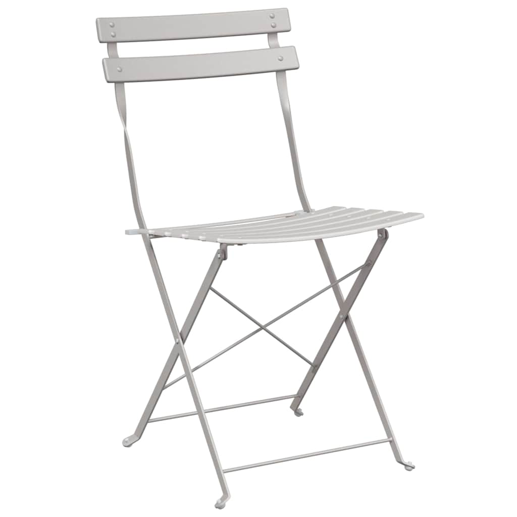 Garden Folding Chair Folding 2 pcs Beige 42 x 46 x 82cm Metal