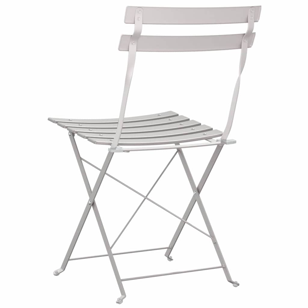 Garden Folding Chair Folding 2 pcs Beige 42 x 46 x 82cm Metal