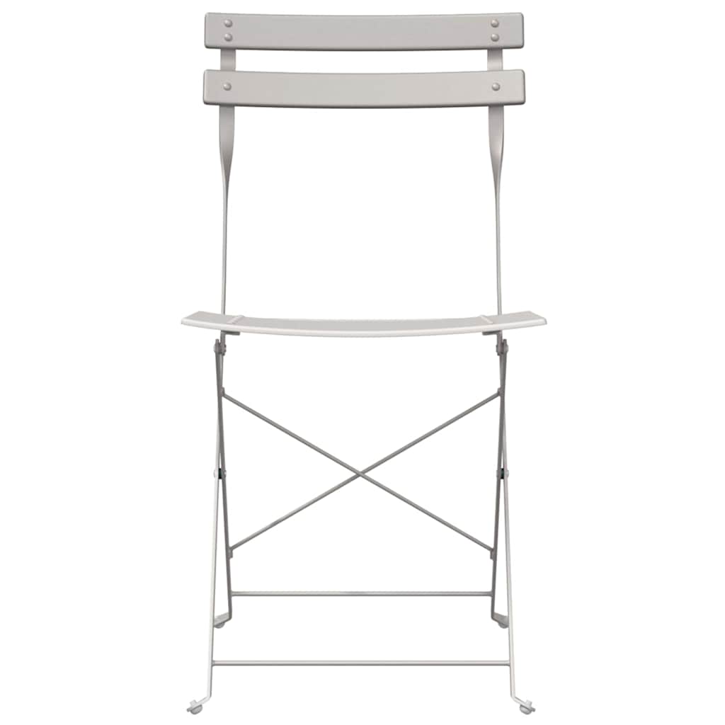 Garden Folding Chair Folding 2 pcs Beige 42 x 46 x 82cm Metal