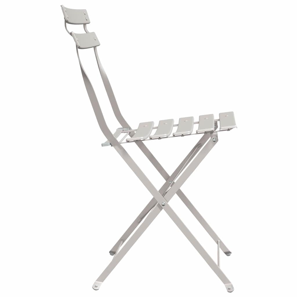 Garden Folding Chair Folding 2 pcs Beige 42 x 46 x 82cm Metal