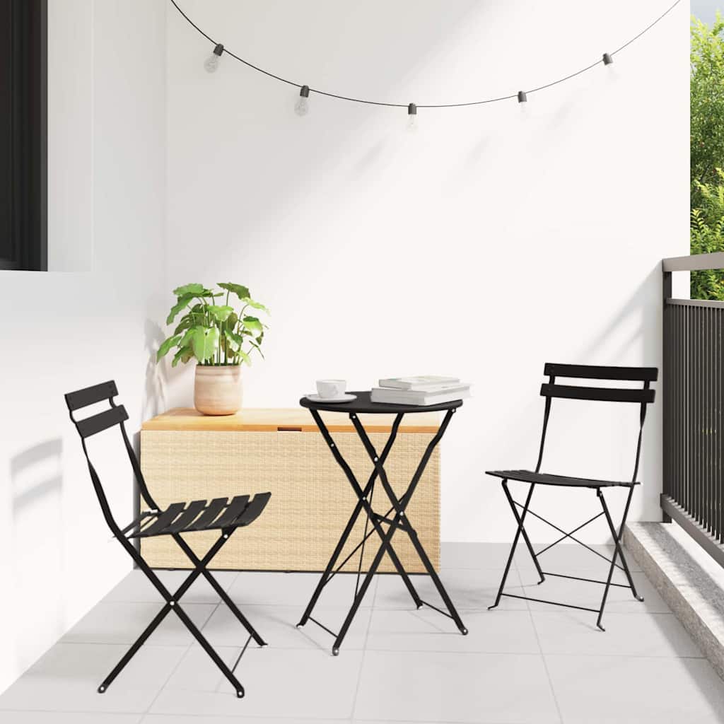 Garden Folding Chair 2 pcs Anthracite 42 x 46 x 82cm Metal