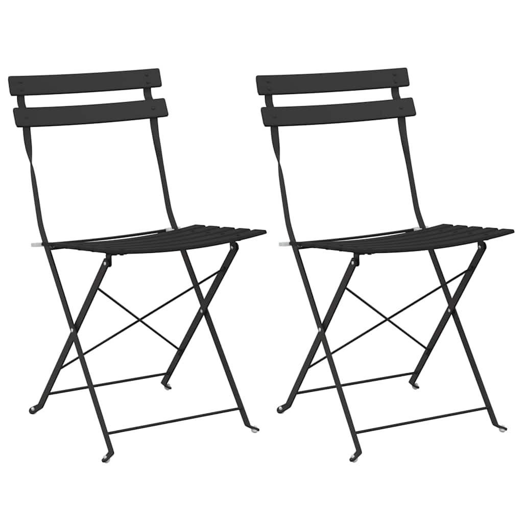 Garden Folding Chair 2 pcs Anthracite 42 x 46 x 82cm Metal