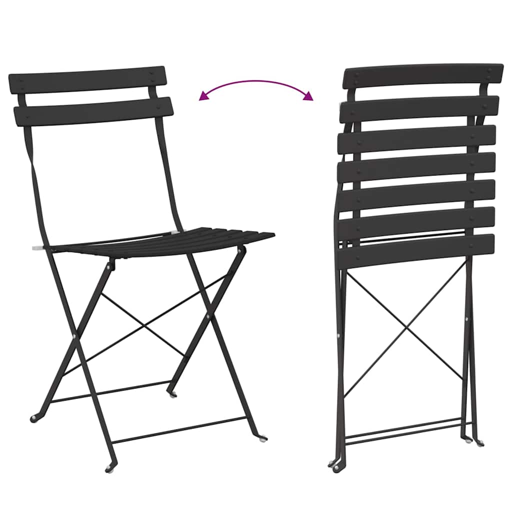 Garden Folding Chair 2 pcs Anthracite 42 x 46 x 82cm Metal