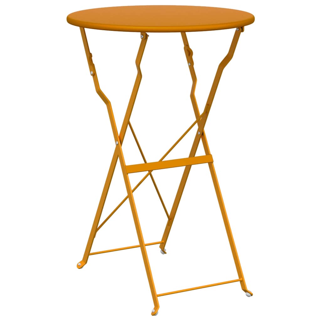 Bistro Table Folding Mustard Ø 50 x 71 cm Powder-coated Steel