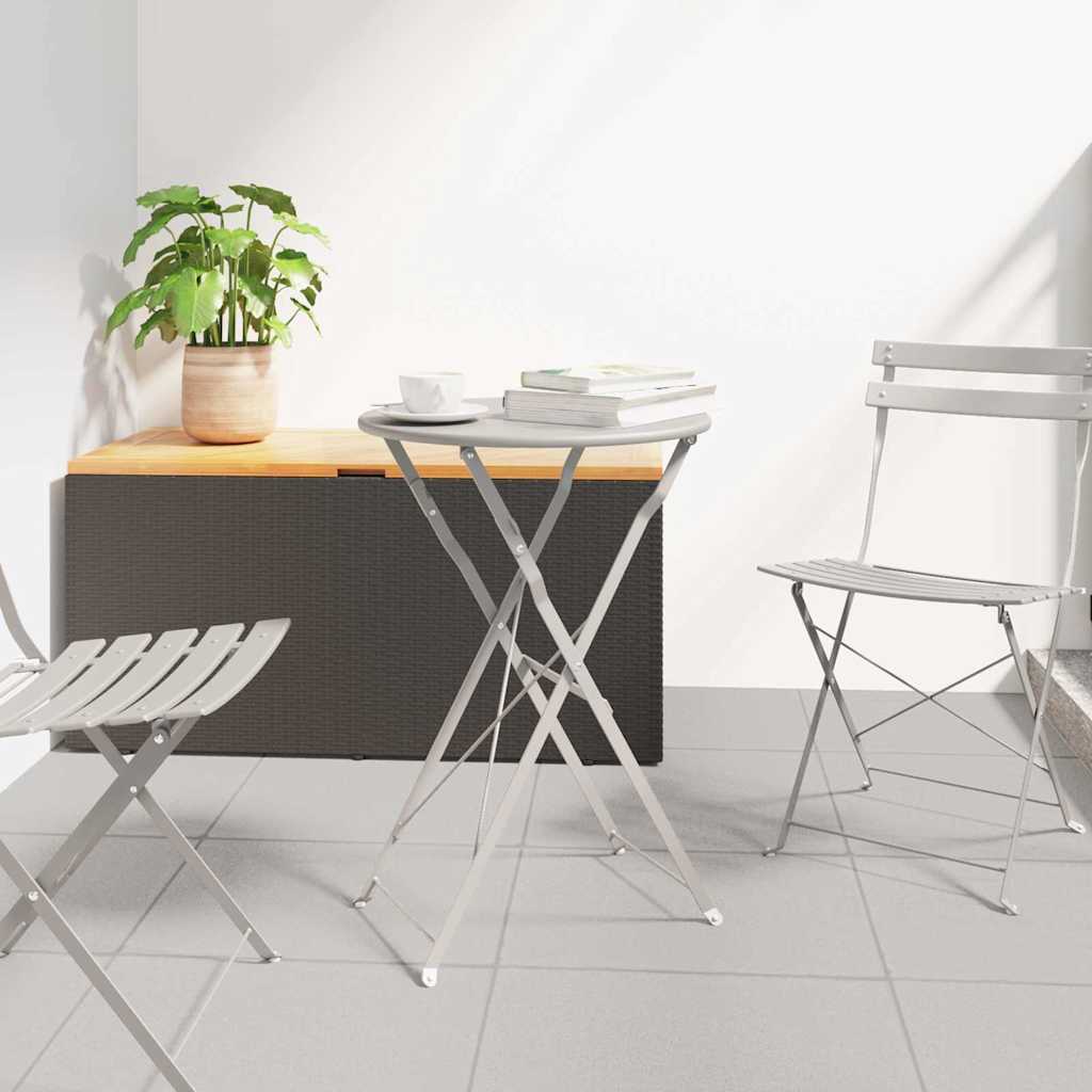 Bistro Table Folding Beige Ø 50 x 71 cm Powder-coated Steel