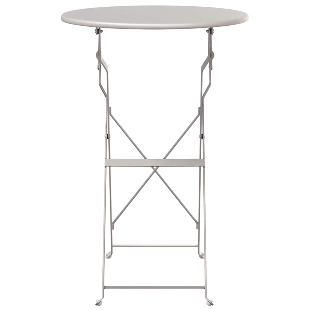 Bistro Table Folding Beige Ø 50 x 71 cm Powder-coated Steel