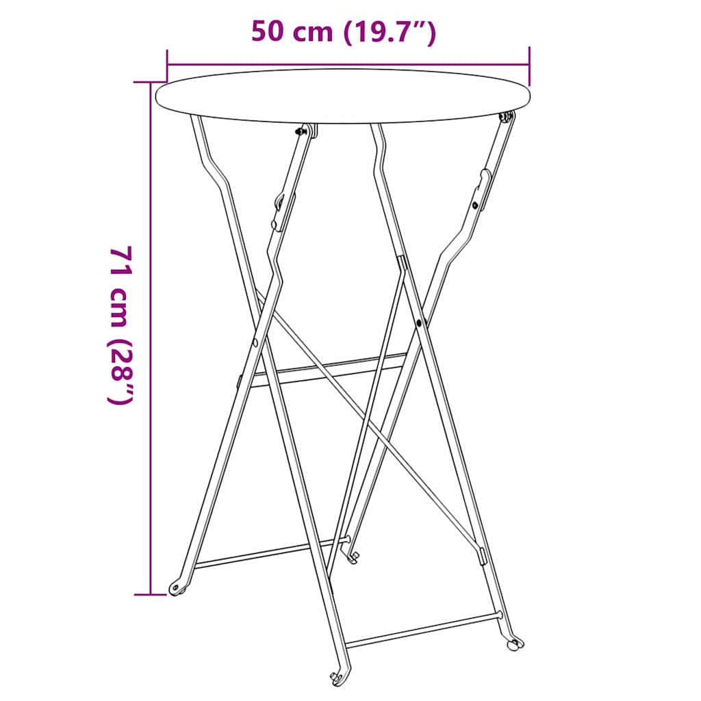 Bistro Table Anthracite Ø 50 x 71 cm Powder-coated Steel