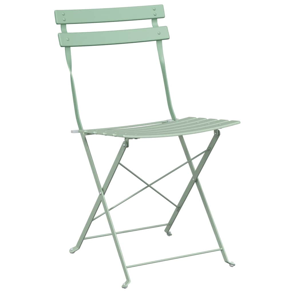 Folding Bistro Set 3 pcs Seafoam Steel