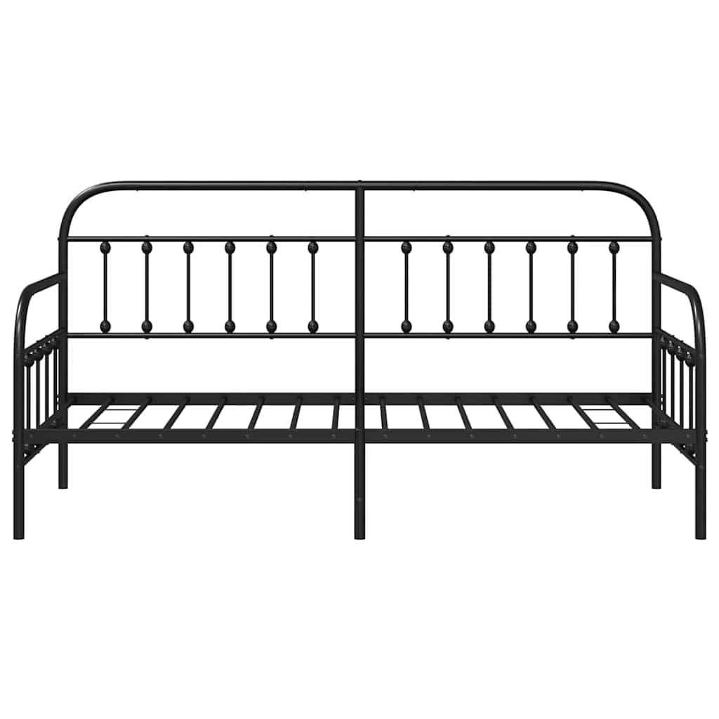 Daybed Frame Black 75 x 190 cm Powder-Coated Steel