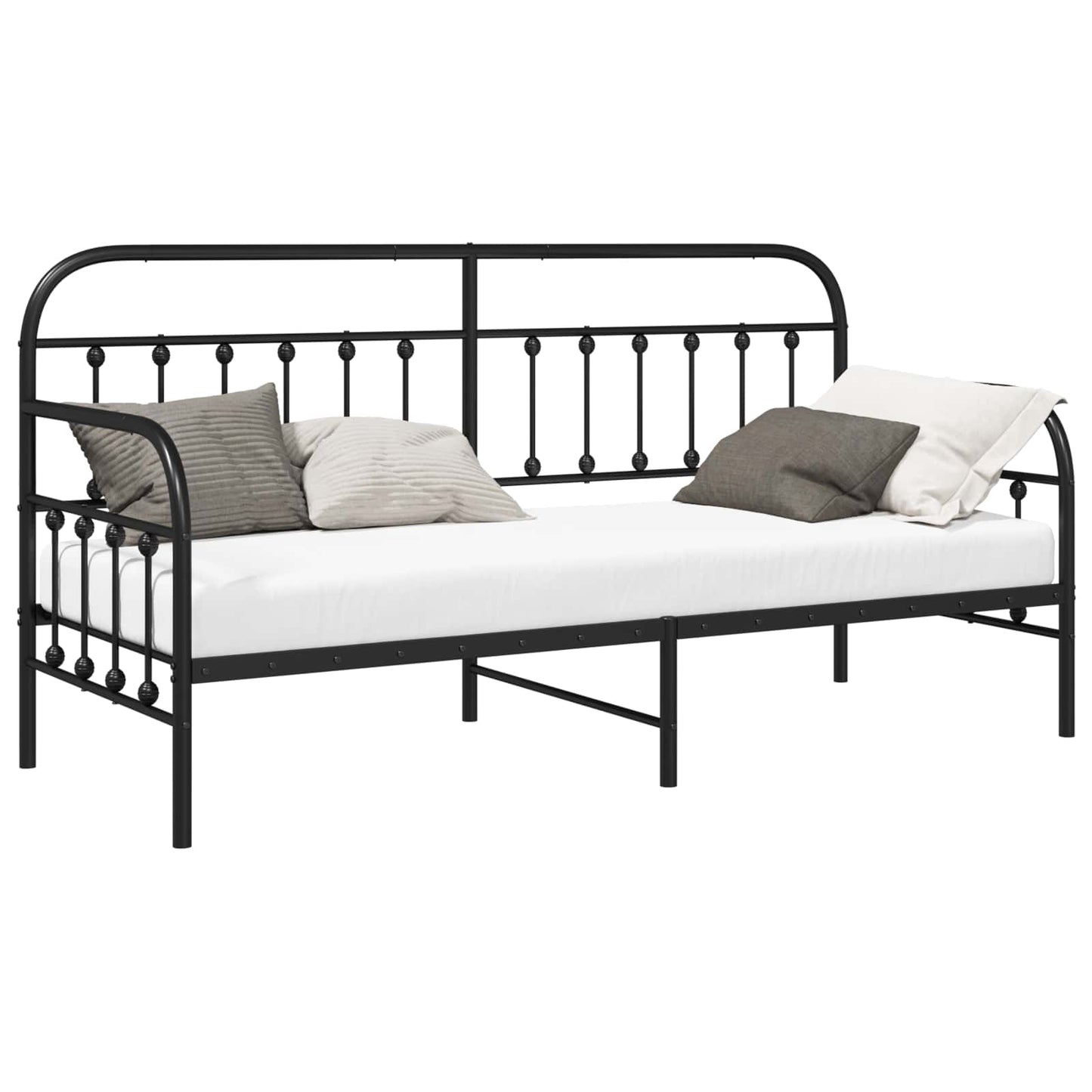 Daybed Frame Black 80 x 200 cm Powder-Coated Steel