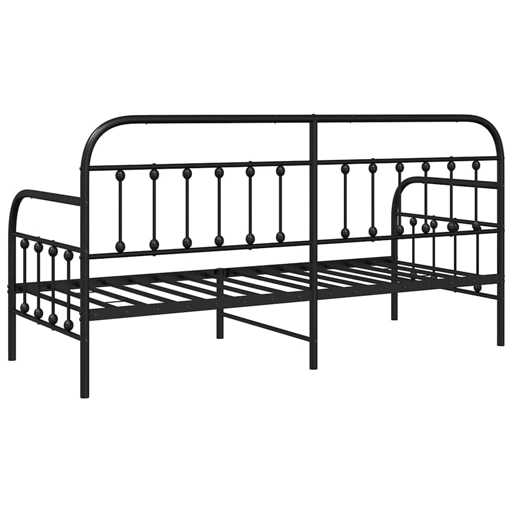 Daybed Frame Black 80 x 200 cm Powder-Coated Steel