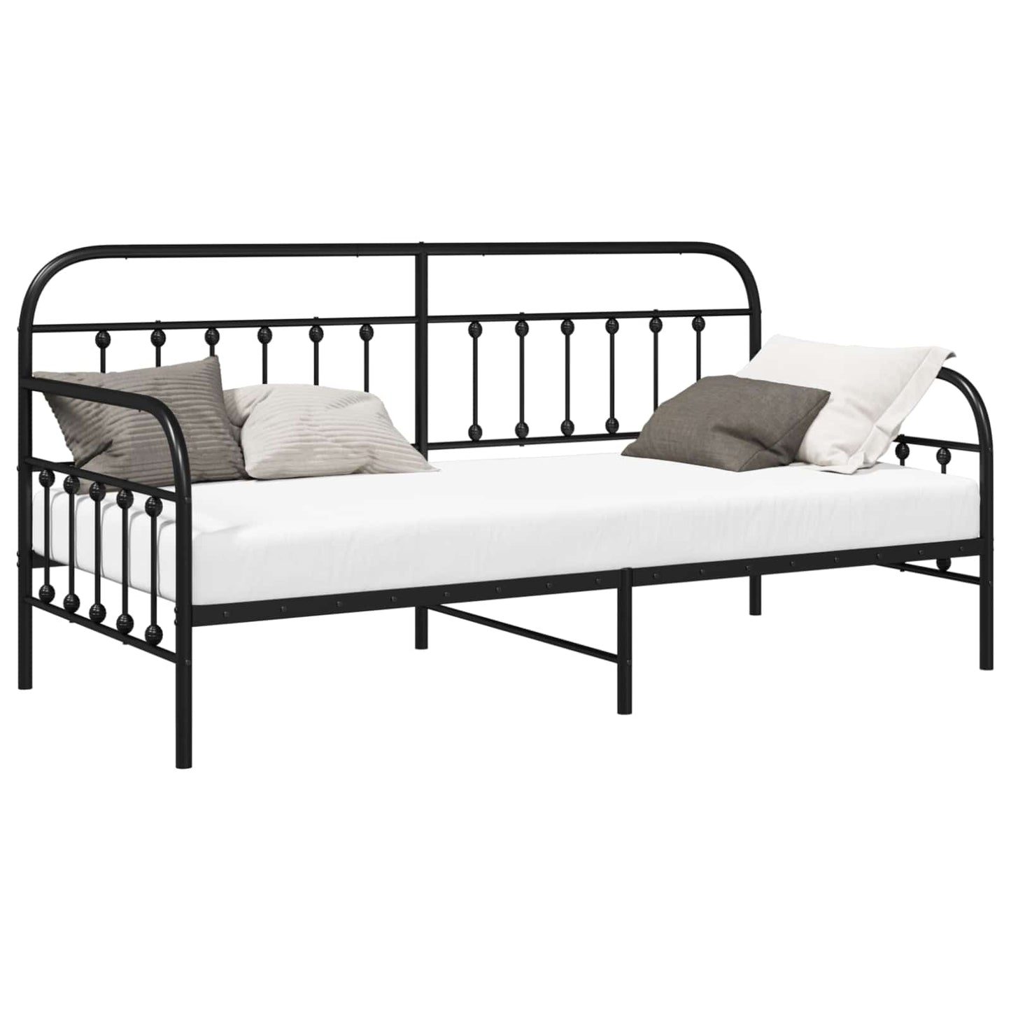 Daybed Frame Black 100 x 200 cm Powder-Coated Steel