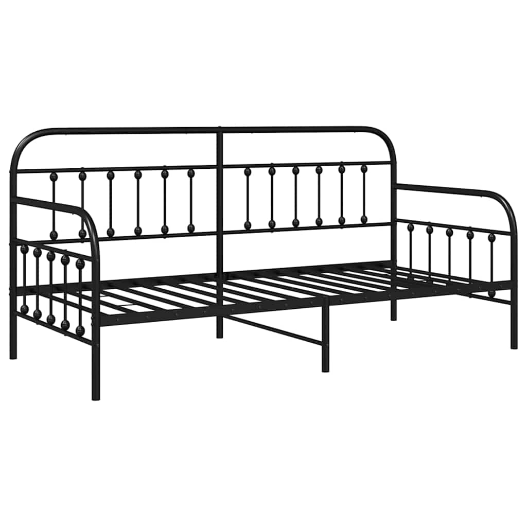Daybed Frame Black 100 x 200 cm Powder-Coated Steel