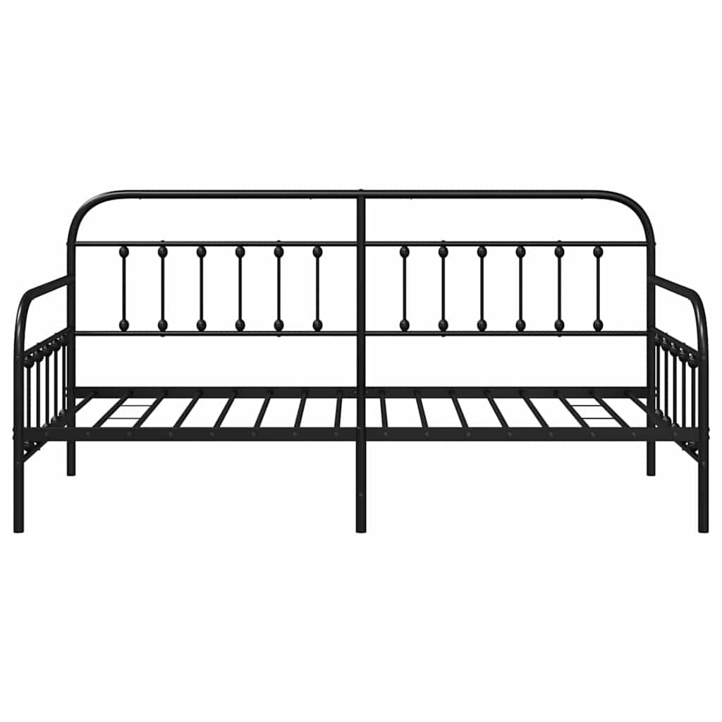 Daybed Frame Black 100 x 200 cm Powder-Coated Steel
