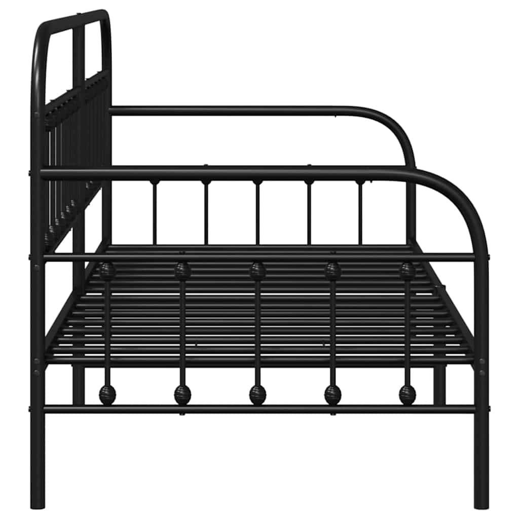Daybed Frame Black 100 x 200 cm Powder-Coated Steel