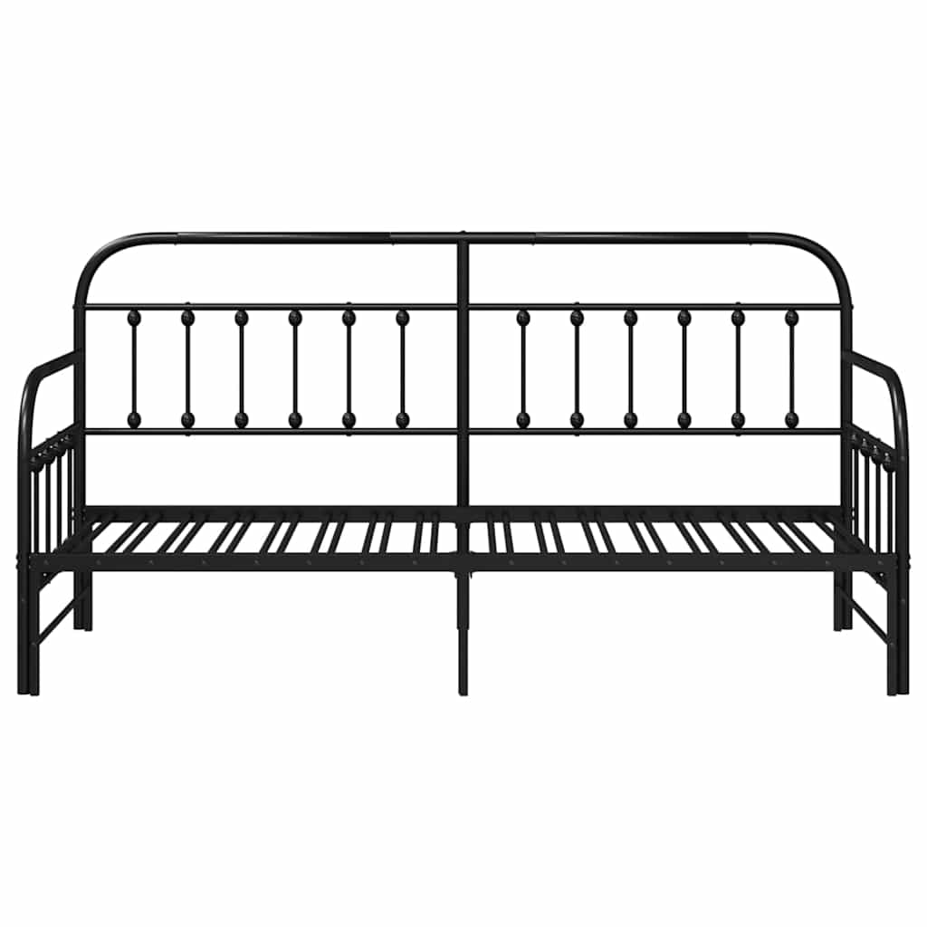 Daybed Frame Black 80 x 200 cm Powder-Coated Steel