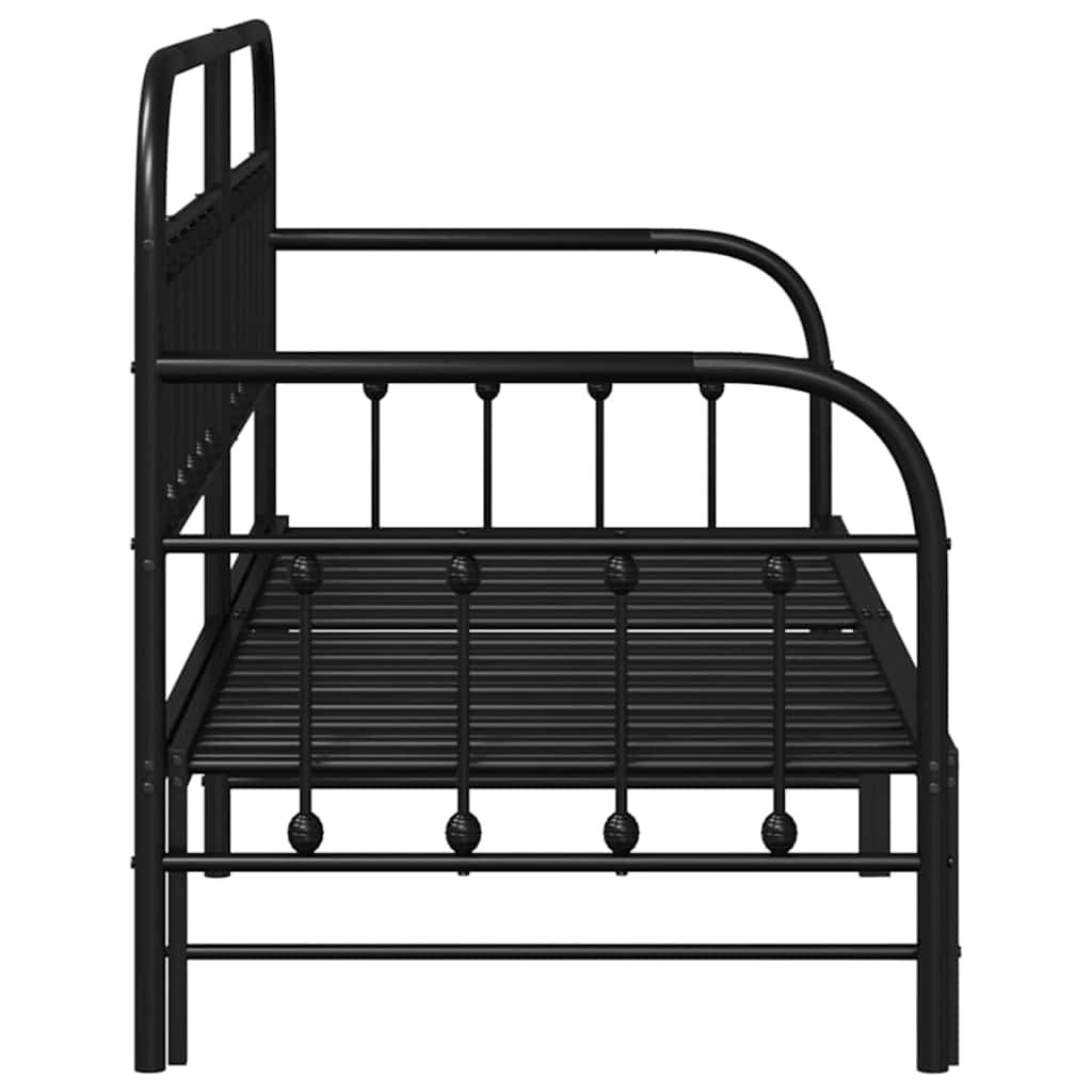 Daybed Frame Black 80 x 200 cm Powder-Coated Steel