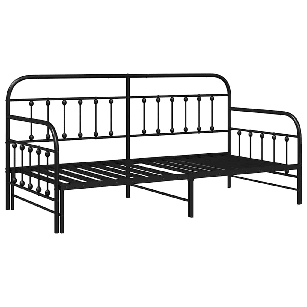 Daybed Frame Black 90 x 190 cm Powder-Coated Steel