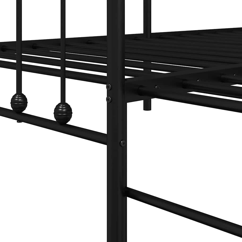 Daybed Frame Black 90 x 200 cm Powder-Coated Steel